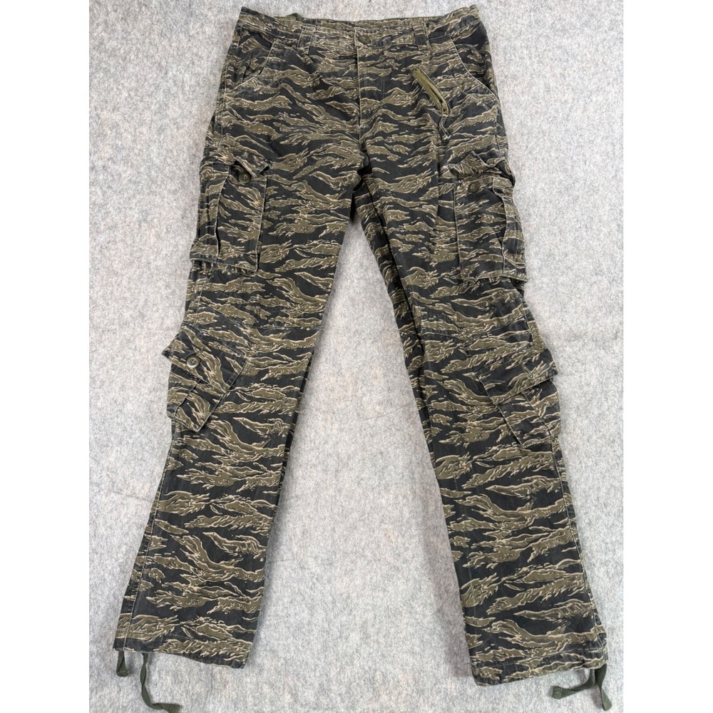 Gap Tiger Stripe Camo Cargo Pants Mens 34 Green Cotton Tactical Military Y2K